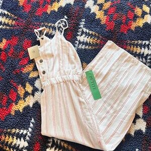 Striped Jumpsuit with Button Detail